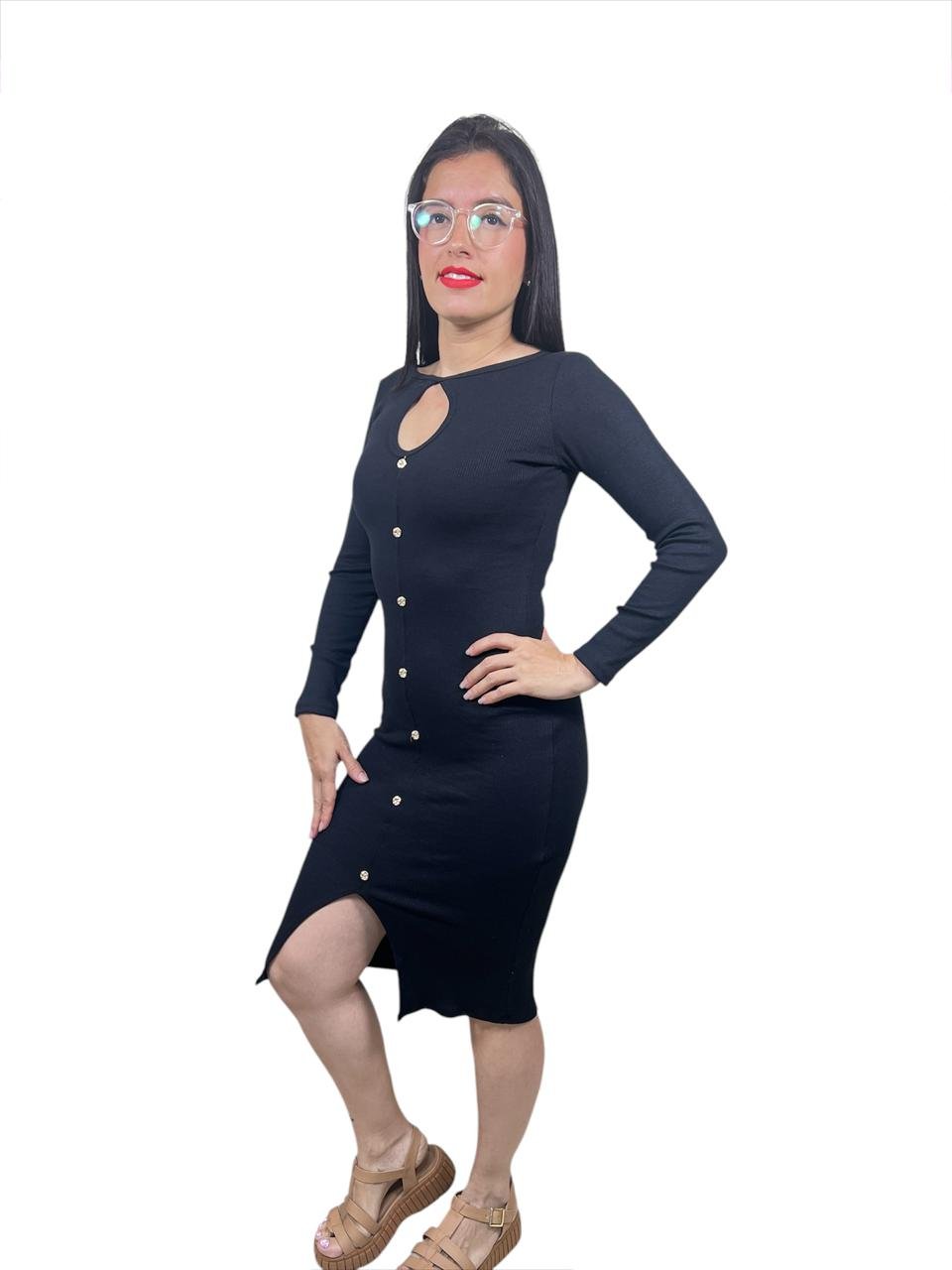 WhatsApp Image 2025-02-07 at 6.31.29 PM VESTIDO LARGO CON BOTONES - Imagen 2